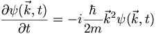 
\frac{\partial \psi(\vec{k}, t)}{\partial t} = - i \frac{\hbar}{2 m} \vec{k}^2 \psi(\vec{k},t)
