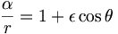 
\frac{\alpha}{r} = 1 + \epsilon \cos \theta
